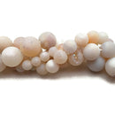 White Druzy Agate Matte Round Beads 6mm 8mm 10mm 12mm 15.5" Strand