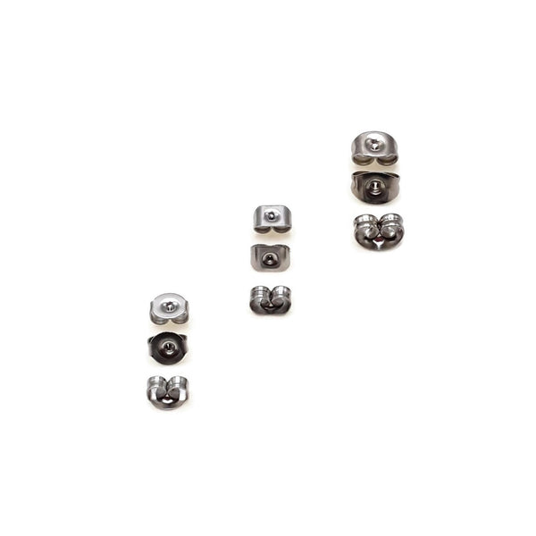 304 Stainless Steel Earring Earnut Backs Size 3x5mm 3x6mm 400 Pieces Per Bag