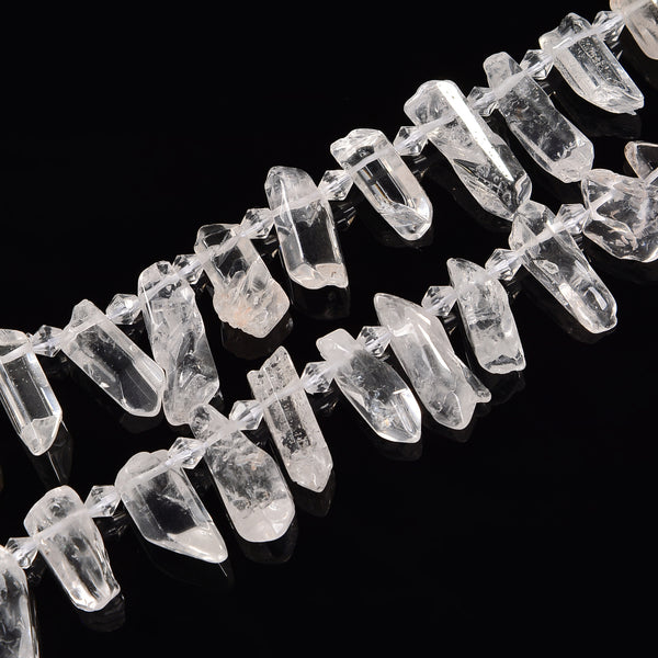 Clear Quartz Top Drill Points Beads Size 20mm-25mm 15.5'' Strand