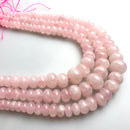 rose quartz graduated smooth rondelle beads