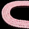 rose quartz faceted rondelle beads 