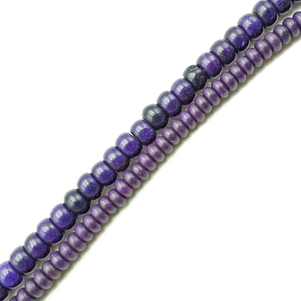 Purple Howlite Turquoise Smooth Rondelle Beads Size 2x4mm 4x6mm 15.5" Strand