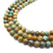 Natural Green Brown Turquoise Smooth Round Beads Size 8mm 15.5" Strand