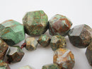 green jasper graduated faceted nugget chunk beads